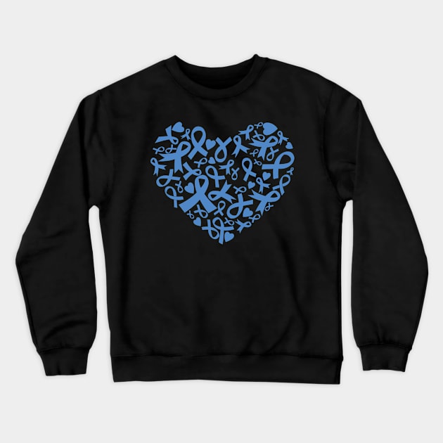 Heart of Awareness - Blue Crewneck Sweatshirt by CuteCoCustom